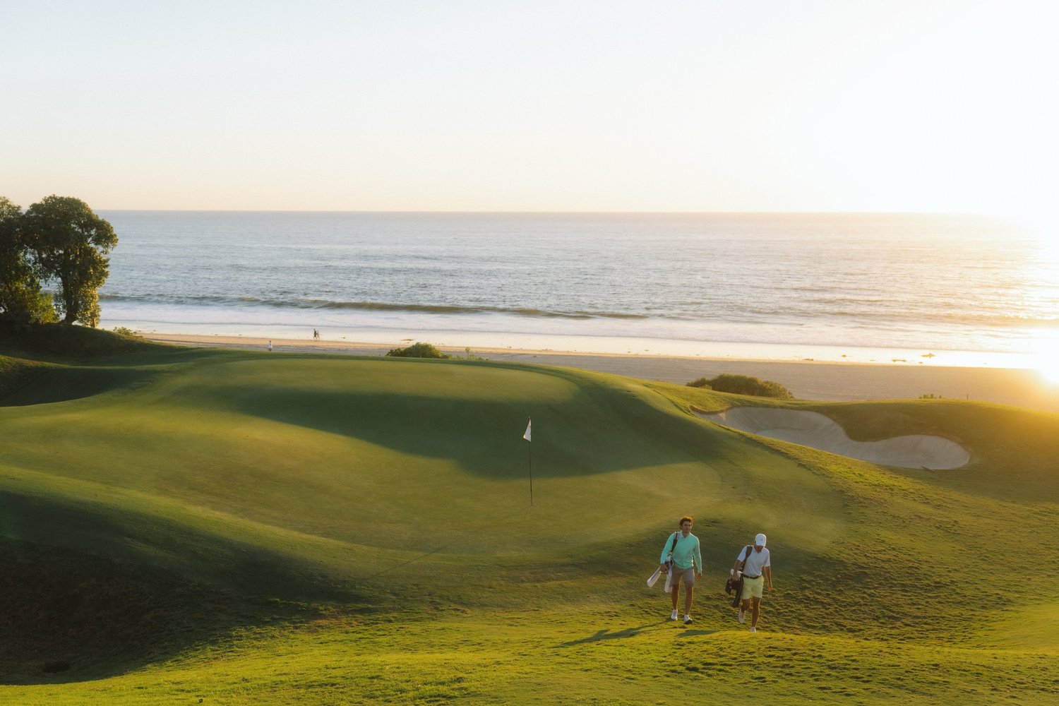 Coastal course at sunset